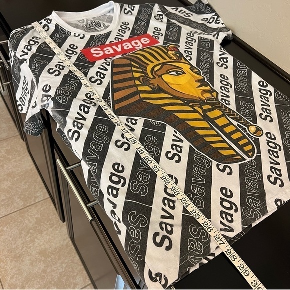 Fresh Laundry all over graphic Pharao Savage print, unisex, Men’s size L - Picture 6 of 8